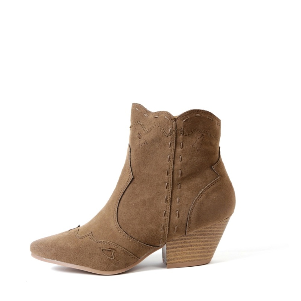 Taupe Oiled Rubbed Pointy Toe Stitched Cowboy Boot - Picture 5 of 6